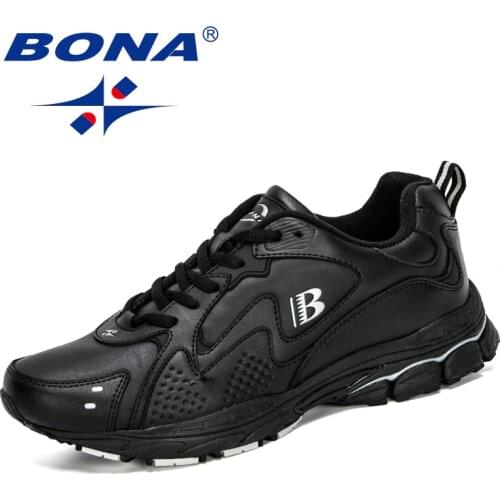BONA 2020 New Designers Action Leather Running Shoes Men Outdoor Sneakers Man Walking Jogging Casual Shoes Trendy Footwear Comfy