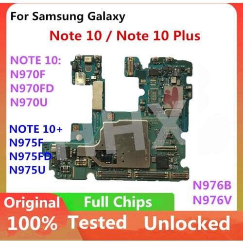 256GB For Samsung Galaxy Note 10 N975F N975FD N975U N970F N970FD N970U N976B Motherboard Original Unlock Logic Board Full Chips