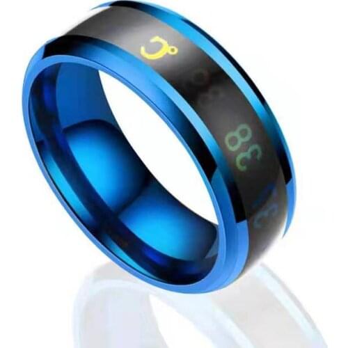 Multifunctional Waterproof Temperature Rings for Women Men Stainless Steel Ring Sense Celsius Intelligent Smart Finger Jewelry