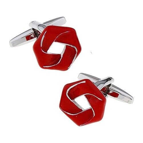 Mens Cuff Links Red Pentagon Cufflinks for shirt L1620