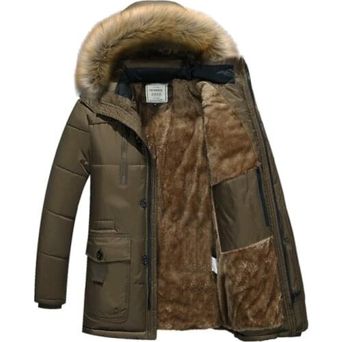 Winter Outdoor Men Warm Camping Down Thick Coats Hiking Mountaning Fishing New Waterproof Windproof With Hooded Long Overcoats