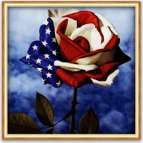 Flower Rose DIY 11CT Cross Stitch Embroidery Kits Needlework Craft Set Cotton Thread Printed Canvas Home Decoration Living Room