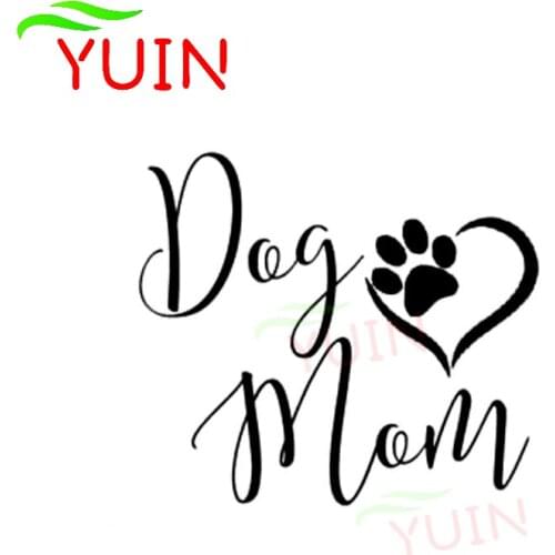 Dog Mom Sweet Footprints Car Sticker Cars Styling Fashion Style PVC Bumper Window Decoration Auto Accessories Waterproof Decal
