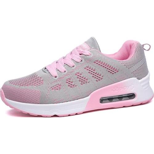 2019 Spring New Womens Shoes Flying Woven Hollow Trend Sports Shoes Breathable Mesh Increased Air Cushion Shoes Women