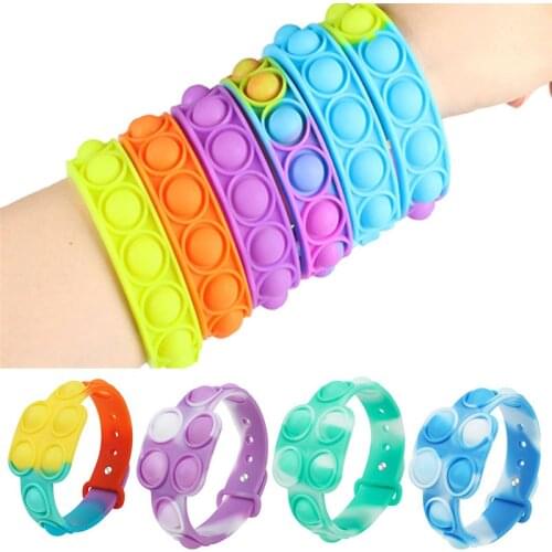 New Fidget Toys For Children Push Bubble Dimple Bracelet Decompression Toy Adults Anti Stress Reliever Kids Halloween Gifts