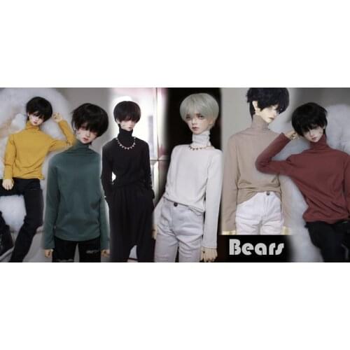 BJD doll clothing is suitable for 1/3 1/4 size MSD Modal striped turtleneck blouse ~6 color doll accessories (will lose hair)