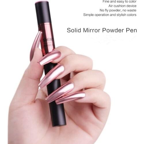 MiFanXi Nail Powder Cushion Pen Auroras Laser Mirror Nail Art Glitter Muticolor Chrome Powder Decorations 0.6g