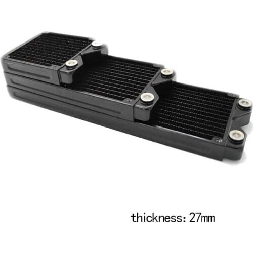 1 pc water cooling radiator for Chassis cooling copper radiator fan cooled water heat exchanger Black White all bronze