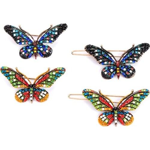 Luxury Butterfly Brooches Vintage Gold Color Crystal Pins For Women Collar New Arrival Fashion Jewelry