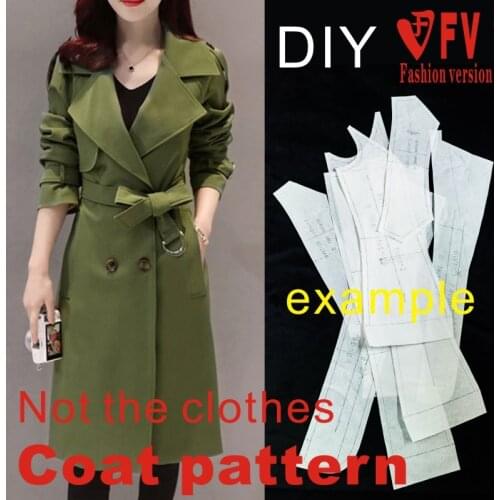 Raglan sleeve coat pattern womens casual windbreaker jacket costume design cutting drawing BFY-209