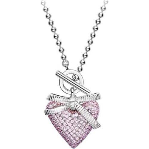 S925 silver inlaid with AAAAA zircon High sense original brand 1:1 love necklace womens sweetheart gift party jewelry