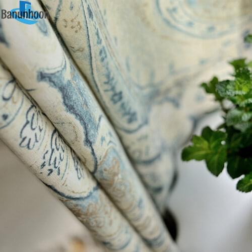 Curtain for Living Room Europe Style Cotton Printed For Room Luxury Window Treatments Blackout Bedroom Fabric Home Textile