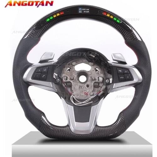 LED Steering Wheel Fit For BMW M3M5 12 3 4 Series F90 Carbon Fiber LED Perforated leather Z4 Steering Wheel