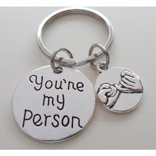 You're My Person Hand In Hand Lovers Key Chain Ring Valentines Day Gift Women Jewelry Pendant Accessories