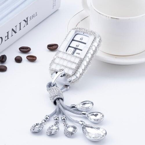 High Quality Diamond Crystal Car Key Case Cover For Honda Hrv Civic 2017 Accord 2003-2007 Crv Freed Pilot Key Shell Accessories