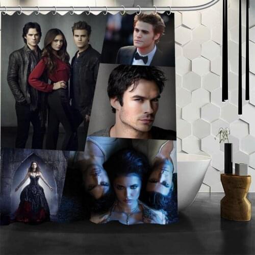 The Vampire Diaries Shower Curtain Polyester Fabric Print Bath Curtains For Bathroom Waterproof Bath Curtain Hook Eco-Friendly