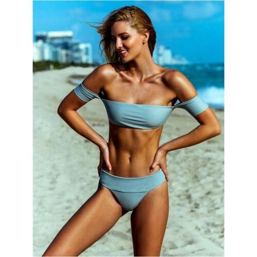 Swimwear Women Bikinis 2019 Mujer Sexy Women Push-up Solid Padded Bra Bandage Bikini Set Swimsuit Swimwear Bathing Bikini Mujer