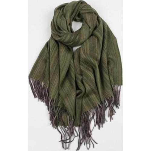 100%cashmere women thick striped scarfs shawl pashmina patchwork color long tassel 70x200cm