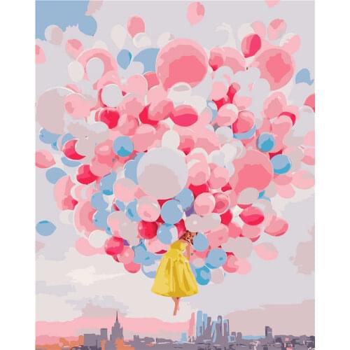 2021 The New Painting On The Wall Of Home Decoration Factory Outlet Accept Customization Balloons And Girls Paint By Numbers