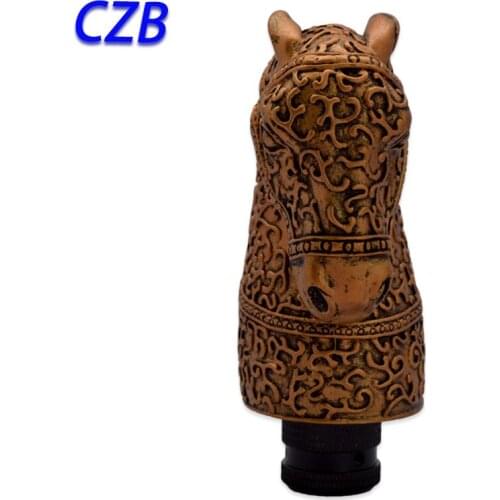 2021 Universal Manual Interior Parts Gear Stick Shift Shifter Lever Knob Zodiac Copper Horsehead Dolls Marches Fast shipping