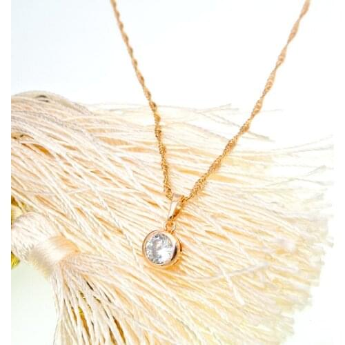 45cm Quality Floating Pendant Necklaces Women Bizuteria African Gold Wedding Jewelry Engagement Girl Friend Gift Christmas N0404