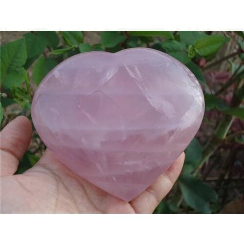 550G Rare Natural Rose Quartz Crystal Heart Reiki Stone PT1100