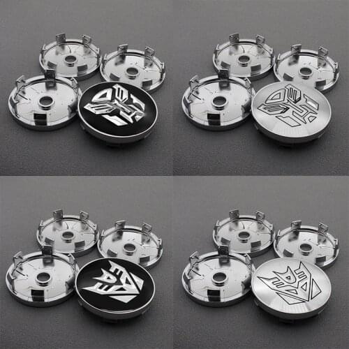 56mm+60MM Car Styling Transformers logo Car Wheel Center Hub Caps Sticker Autobots Badge Emblem Wheel Dust-proof Cover