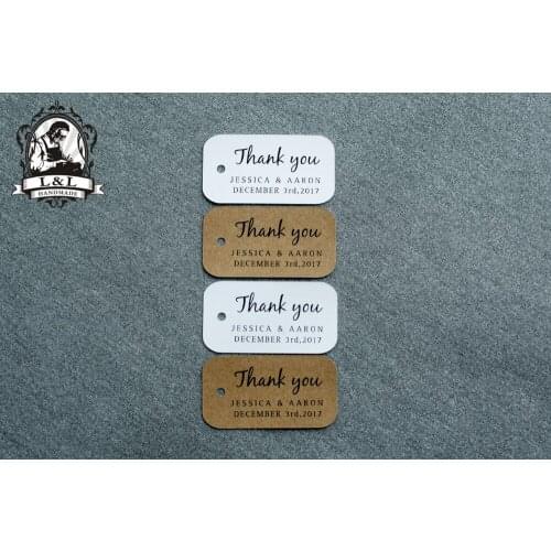 #60 200 pcs 3.5x6.5cm kraft/white paper label wedding favor tags attend a wedding Label customization Happiness sweet label