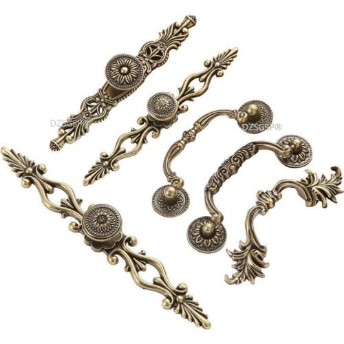 Antique Furniture Wardrobe Hardwares Bronze Zinc Alloy Square Cabinet Drawer Knobs Kitchen Cupboard Pull House Handles