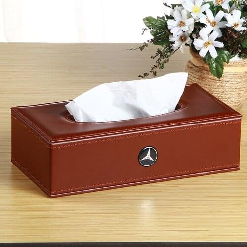 Car tissue box Faux Leather Facial Tissue Storage Boxes Case Container Napkin Holder for Hotel Car Auto Accessories
