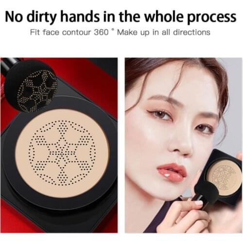 BB Air Cushion Foundation Mushroom Head CC Cream Nourishing Concealer Isolate Moisturizing Brighten Face Base Tone Makeup TSLM1