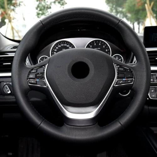 1 Pair True Carbon Fiber Steering Wheel Button Sticker For BMW 1/2/3/4 Series 3GT F20 F21 F30 F32 F34 Auto Accessories