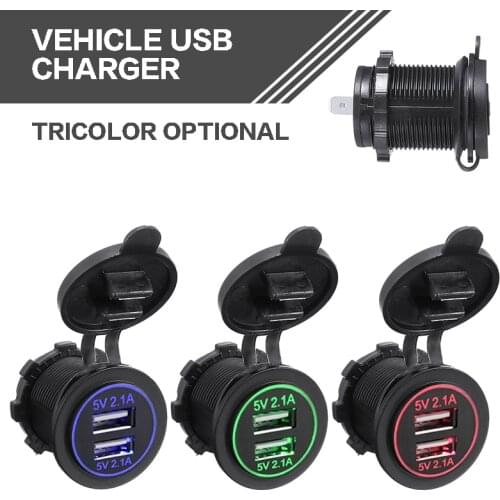 Dual USB Charger Socket Waterproof Power Outlet 5V 4.2A Universal Charger For Motorcycle Truck ATV Boat For Smart Cell Phone