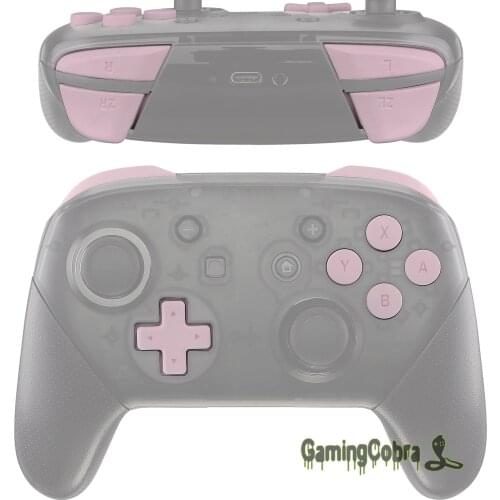 Soft Touch Sakura Pink Repair ABXY D-pad ZR ZL L R Keys Replacement Full Set Buttons w/ Tools for Nintendo Switch Pro Controller