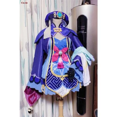 Hot Game Genshin Impact Qiqi Cosplay Costume Adult Edition Lovely Zombie Uniform Activity Party Role Play Clothing Custom-Make