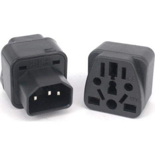 IEC 320 C14 UPS Power Connector Plug, 10A 250V Universal Female AU/US/UK/EU Socket To C14 Male Converter Power Adapter