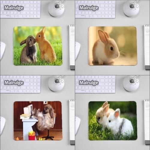 Mairuige So Cute Animals Rabbit Pattern Pet Mousepads Computer Mini Pc Tablet Game Gaming Mouse Pad Mat for Decorate Dog Cat