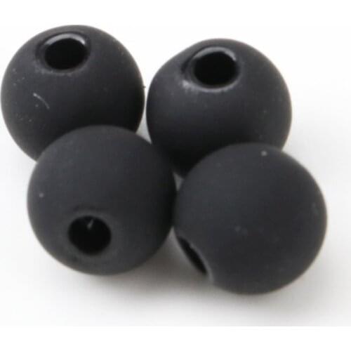 2018 New Hot Items Wholesale 8mm 100pcs Black Acrylic Ball Beads New Rubber Frosted Spacer Round beads For Jewelry Making KL61