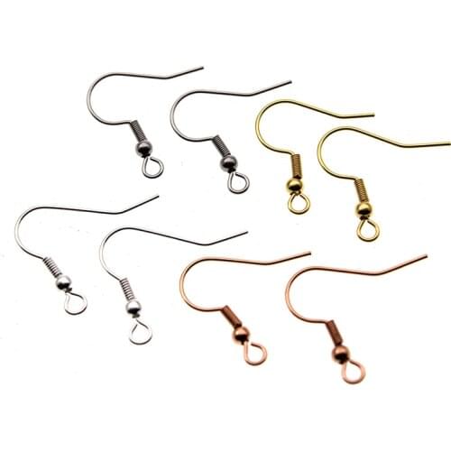 50Pcs 17x18mm Rose Gold Silver Stainless Steel Earring Hook Ear Wire DIY Jewelry Findings Earring Jewelry Making Accessories