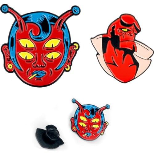 Anime Hellboy Metal Enamel Pins and Brooches for Lapel Pin Backpack Bags Badge Cool Gifts Collar Jewelry-40