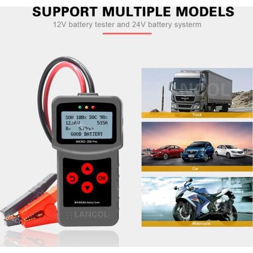 Micro 200 Pro 12V 24V Aumotive Vehicle Car Battery Tester Battery Conductance Resistance healthy quality Test Analyzer Tester