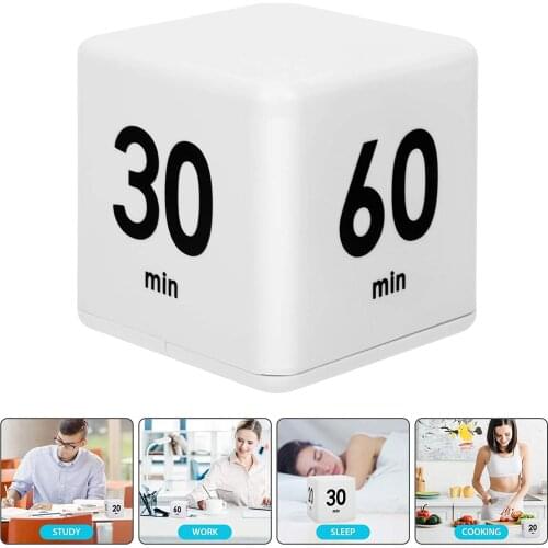 Mini Electronic Cube Timer Gravity Sensor Flip Countdown Timer Kid Study Timer Exercise Timer Cooking Timer for Time Management