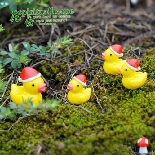 10pcs Cute Duck miniature Figurine ornaments for home yellow ducklings Figurine for miniature garden Easter decor Slime Charms