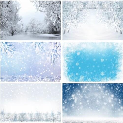 MOCSICKA Winter Theme Backdrop Photography Snowflake Glitter Bokeh Trees Christmas Snow Curtain Backdground for Photo Studio