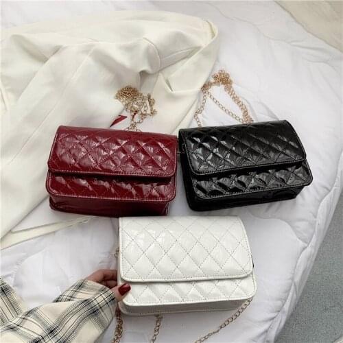 Fashion Solid Color Lingge PU Leather Bag Small Square Bag Shoulder Bag Women Crossbody Bag Ladies Handbag Purse bolsa feminina