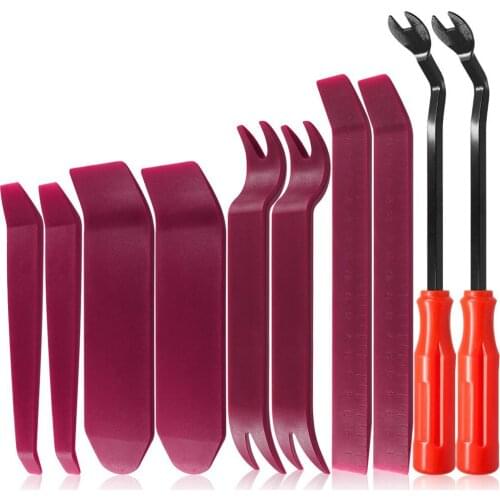 Auto Trim Removal Tools Kit Set of 10 pcs,Car Panel Dash Radio Removal Installer Pry Tools Kit, Fastener Remover Pry Bar Scrap