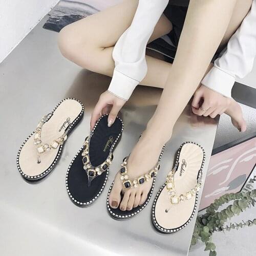 2021 New hot style womens shoes rhinestone casual sandals slippers herringbone flip flops sequin shoes