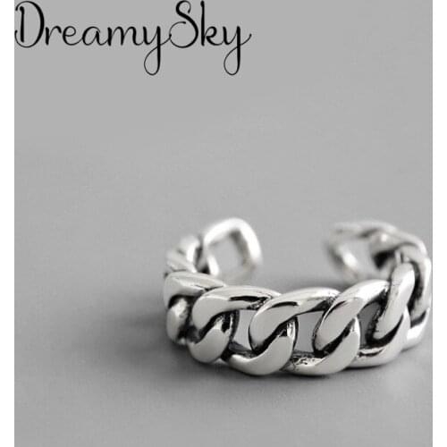 New Charming Vintage Big Hollow Chains Ring For Women Boho Antique Silver Color Knuckle Rings Boho Jewelry Anillos