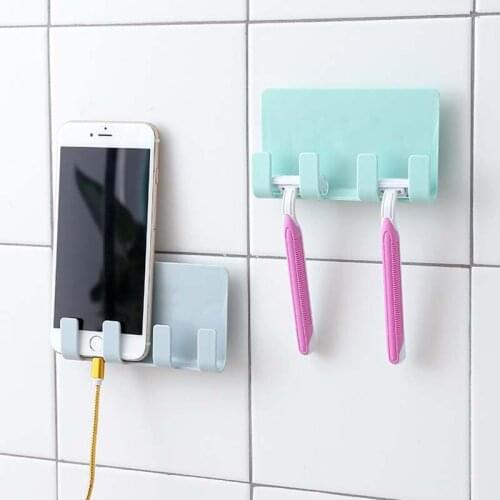 New Creative Practical Wall Phone Holder Socket Charging Box Bracket Stand Holder Ladingsteun Voor Mobiele Telefoon
