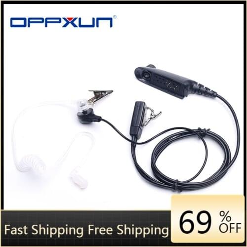 OPPXUN Air Acoustic Tube Earpiece Headset Mic for Motorola GP328 GP338 GP340 GP380 PRO5450 PRO5150 Walkie Talkie Two Way Radio